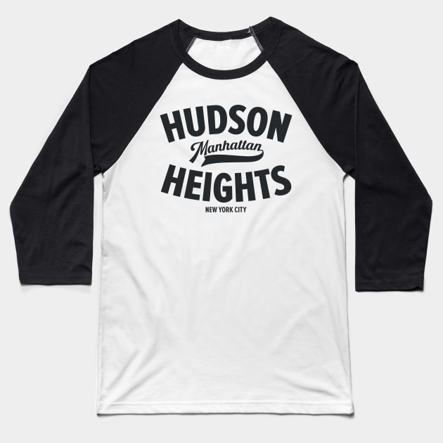 Hudson Heights Minimalist Neighborhood Design -  Manhattan - New York City Baseball T-Shirt by Boogosh